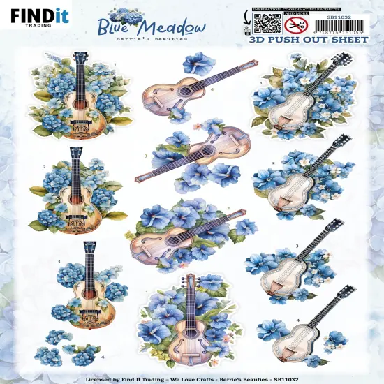 Find It Trading Berries Beauties 3D Push Out Sheet-Music, Blue Meadow {1}