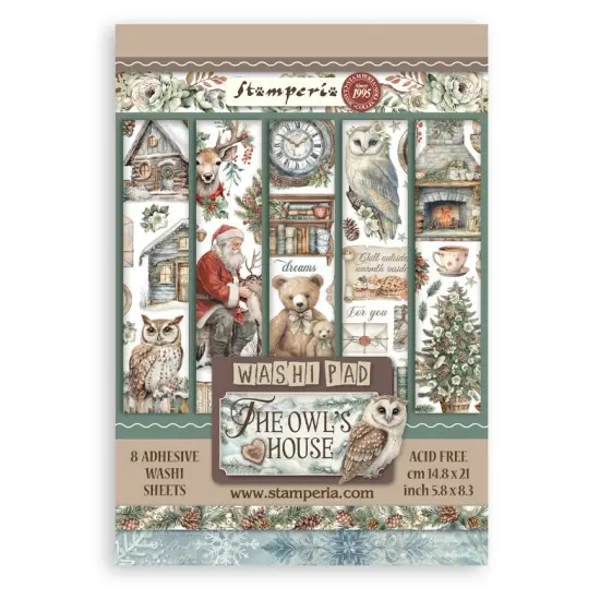 Stamperia A5 Washi Pad 8/Pkg-The Owl's House {1}