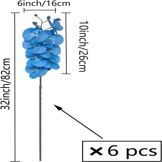 6PCS 32" Artificial Orchid Flower Stems &ndash; Phalaenopsis Faux Flowers for Home Decor {4}