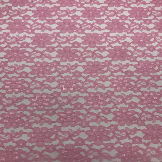 1 Yard Rose Pink Rachelle Lace Fabric Sheer Floral Mesh for Dresses, Crafts & Decorations 58&Prime;-60&Prime; Wide {1}