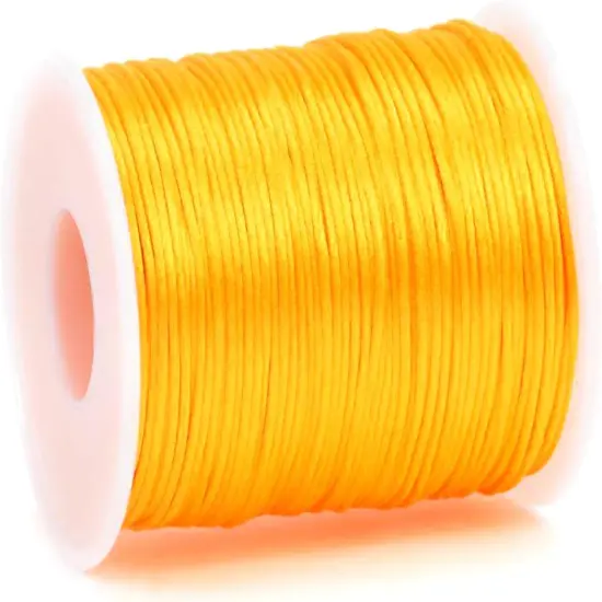 109 Yards Nylon Cord Beading Satin String for Chinese Knotting Rattail Beading Macrame Friendship Bracelet Jewelry Making (Golden, 1.5MM) {1}