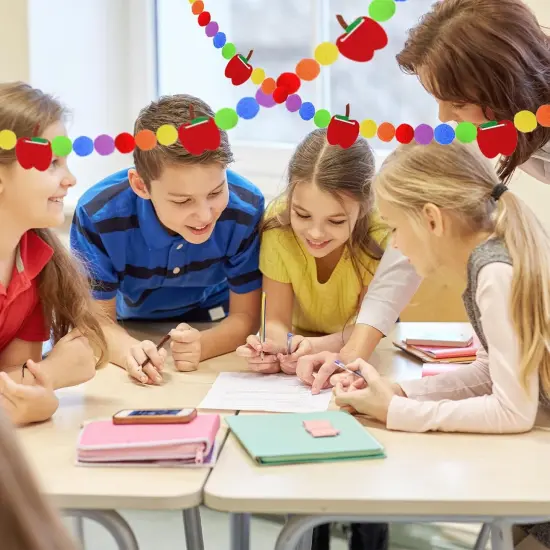 3 Pcs Back to School Felt Banner Apple Garland {3}