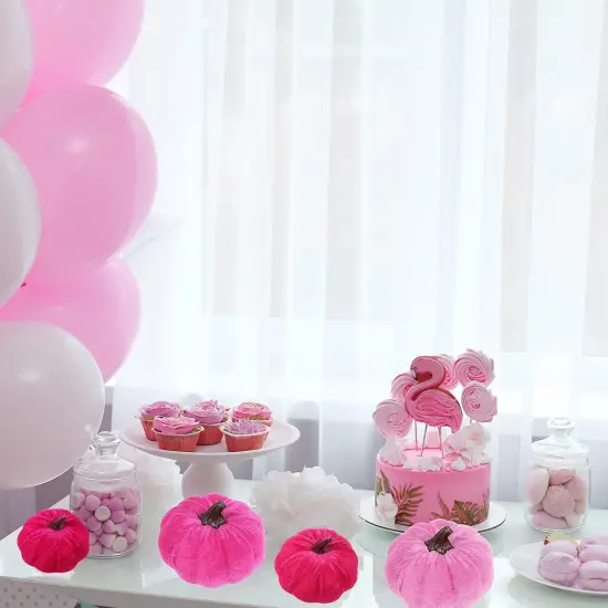 Set of 16 Faux Assorted Velvet Pumpkins {4}