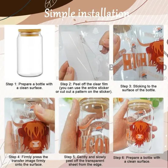 20 Sheets Highland Cow Rub on Transfer {5}