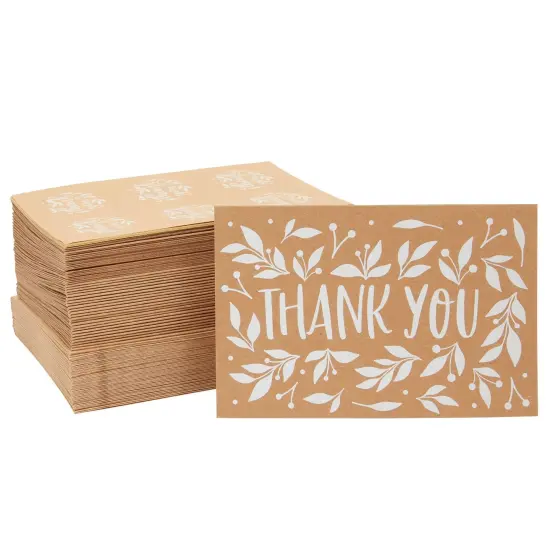 Rustic Kraft Thank You Cards with Envelopes and Seals, 6 Designs (4x6 In, 48 Pack) {1}