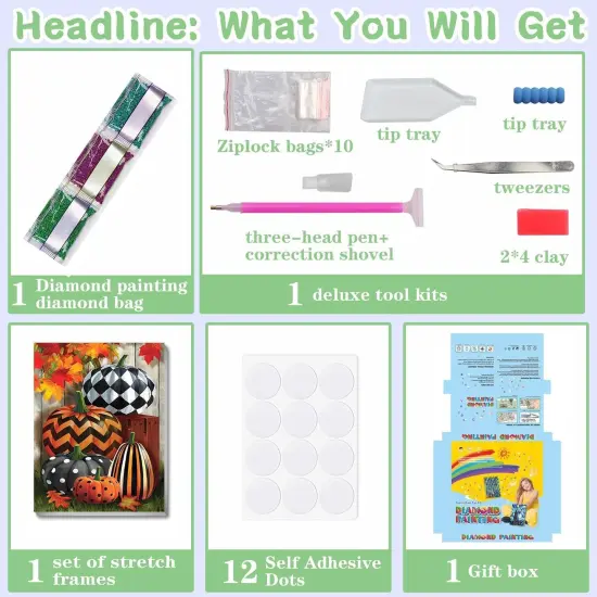 7.8x11.8in - Fall Pumpkin Diamond Art Painting Kits for Adults {4}