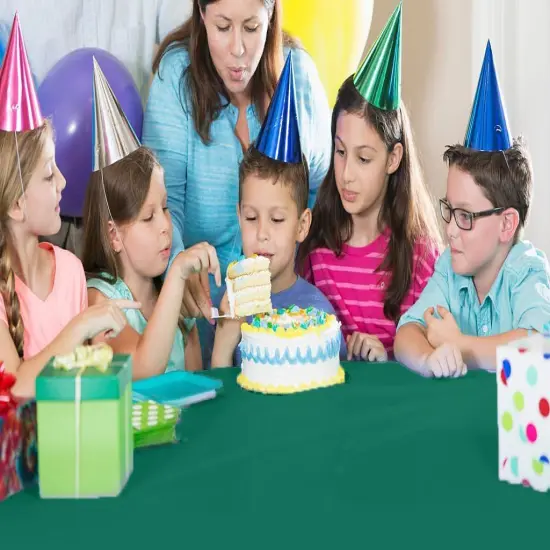 Exquisite Party Solids 54" x 100' Plastic Table Cover Roll with Slide Cutter &ndash; Cut-to-Size Dispenser Box &ndash; Makes Up to 36 Disposable 8' Rectangle Tablecloths Dark Green {2}