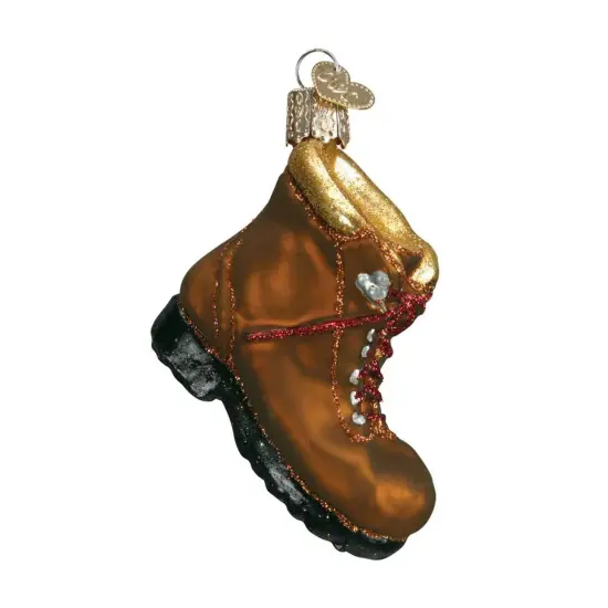 Old World Christmas 2.0 Inch Hiking Boot Christmas Tree Ornament , Outdoor Explore Ornament Brown {1}