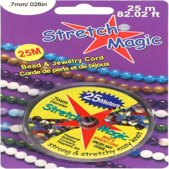 Stretch MagicStretch Magic Bead & Jewelry Cord - Strong & Stretchy, Easy to Knot - Black Color - 0.7mm diameter - 25-meter (82 ft) spool - Elastic String for making beaded {6}