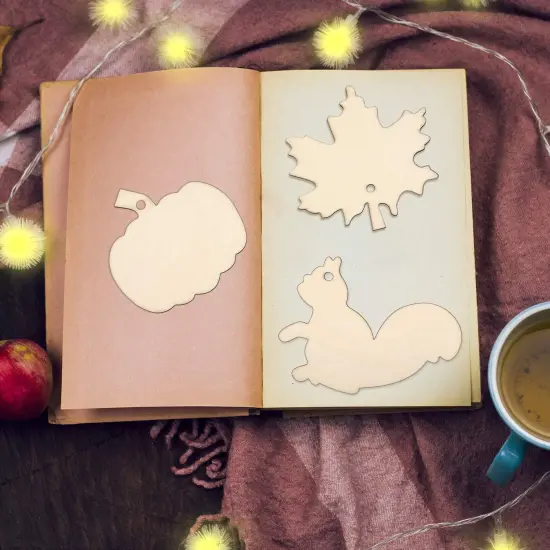 60 Pieces Fall Thanksgiving Unfinished Wooden Ornaments {5}