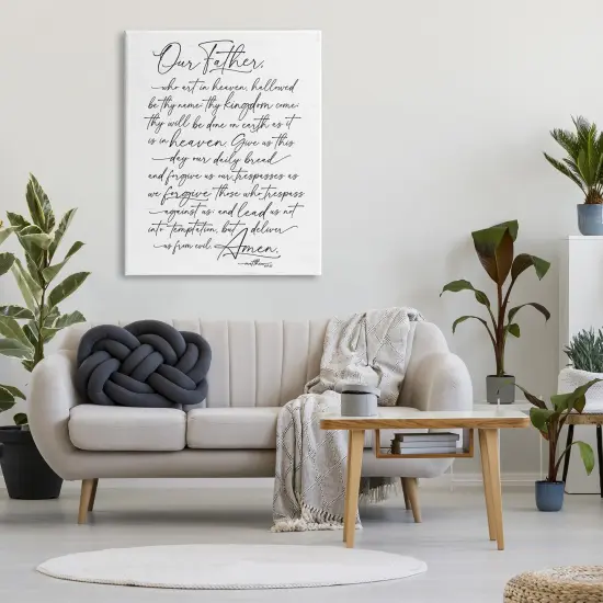 Stupell Industries Our Father Religious Prayer Reading Spiritual Scripture Canvas Design By Lettered and Lined {2}