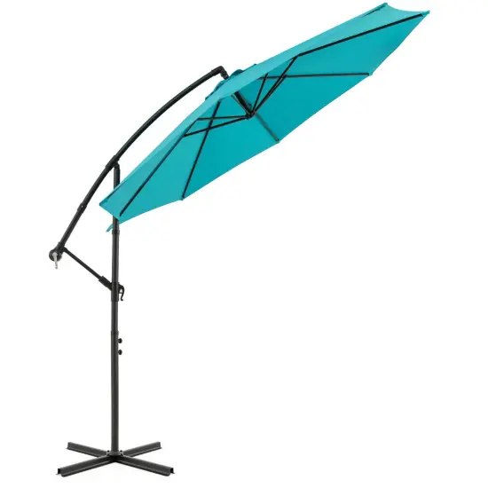 Costway10 FT Patio Offset Umbrella w/8 Ribs Cross Base Tilt {1}