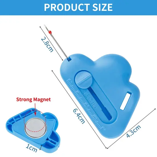 Magnetic Seam Guide for Sewing Machine with Seam Ripper Thread Remover Tool Multifucntional Magnetic Sewing Guide Hemmer with Scale Universal Sewing Supplies and Accessories (Blue) {4}