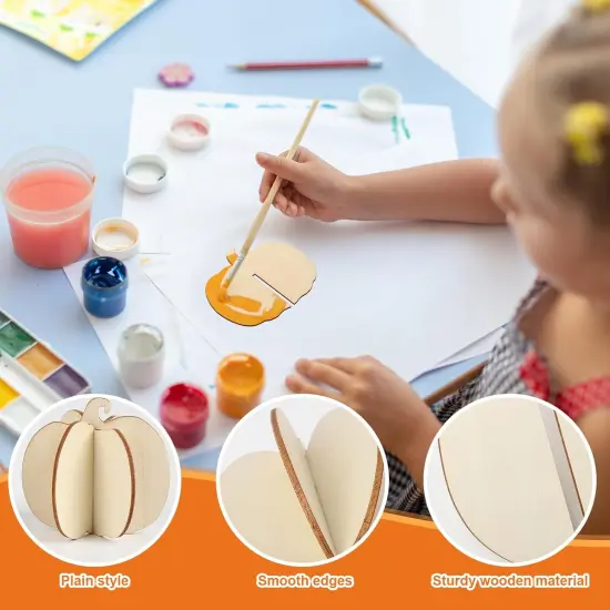 DIY Fall 3D Pumpkins Wood Crafts to Paint for Kids Adults {2}