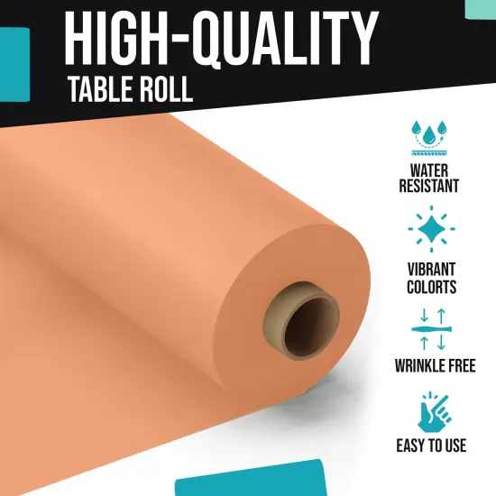 Exquisite Plastic Table Cover Roll &ndash; 40" x 300' Disposable Tablecloth Roll &ndash; Premium Thick 0.5 MIL Plastic Banquet Roll &ndash; Party Table Cover Roll for Events & Catering Peacj {5}