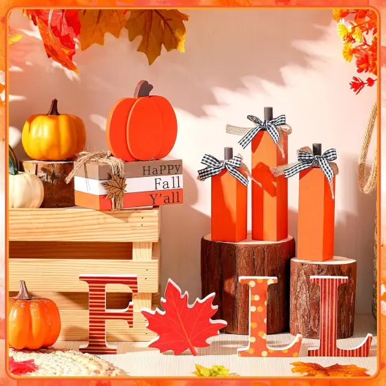 11pcs Fall Decorations for Home Pumpkin Tiered Tray Decor Fall Table {2}