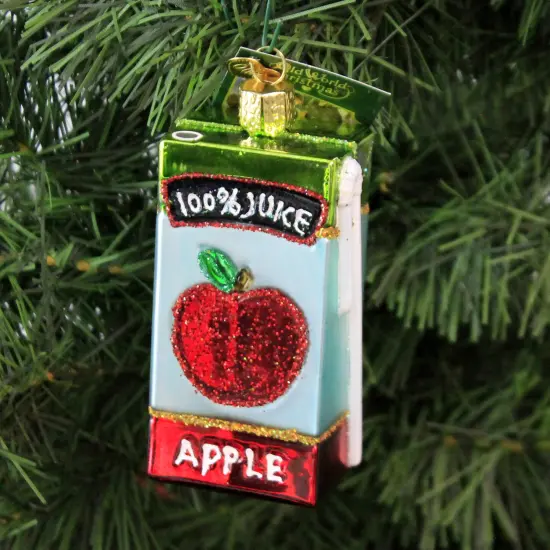 Old World Christmas 3.5 Inch Apple Juice Box Tree Ornament , Ornament Sweet Drink Multicolored {3}