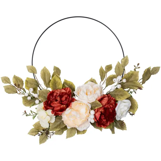 Northlight Fall Harvest Artificial Floral Fall Foliage Twig Wreath - 22" Orange {3}