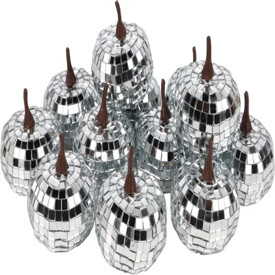 12 Pack Silver Pumpkin Fall Decor {1}
