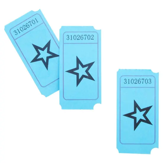 2000-Count Numbered Blue Star Raffle Tickets, Single Ticket Roll for Party Events, Prize Reward, Fundraiser Drawing, Carnival, Giveaways, School Classroom Supplies (2x1 in) {7}