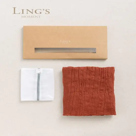 Terracotta Gauze Cheesecloth Table Runner for Fall {5}