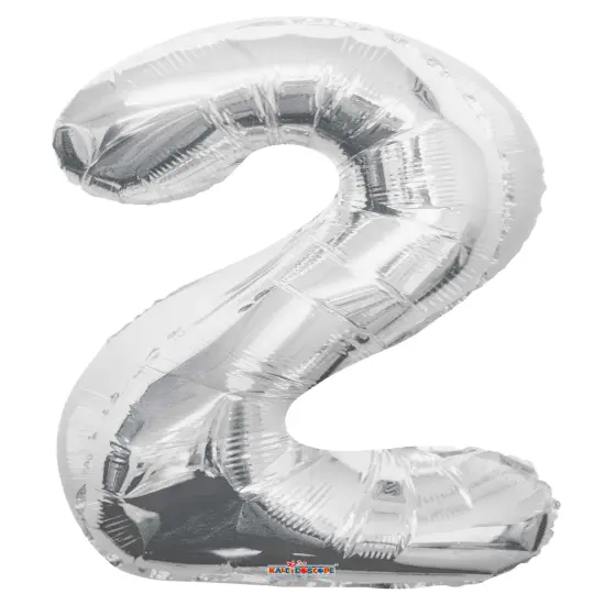 34" Numeral 2 Balloon - Silver, 1ct {1}
