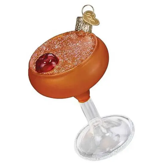 Old World Christmas 3.5 Inch Manhattan Martini Christmas Tree Ornament , Party Drink Cocktail Brown {1}