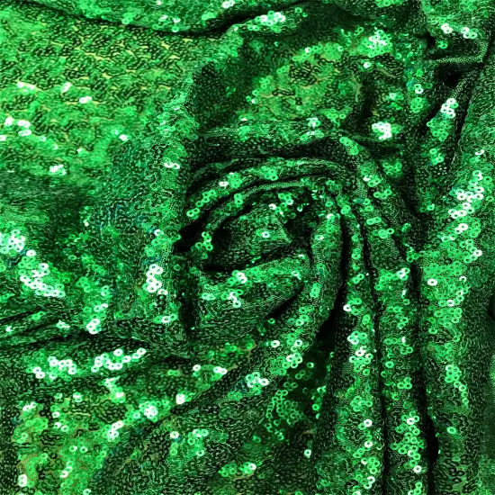 1 Yard Kelly Green Sequin Fabric Polyester Glitz Material 52/54 Inches Wide {2}