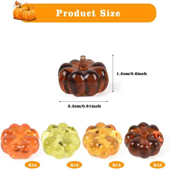 60PCS Acrylic Pumpkin Fall Decorations {2}