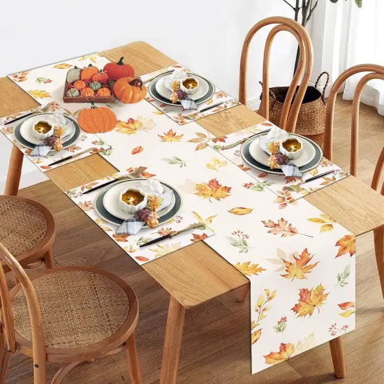 Fall Maple Leaves Table Runner {4}