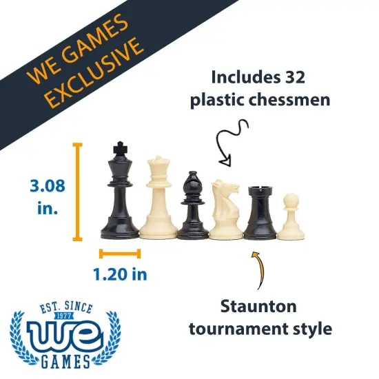 WE Games Travel Chess Set for Adults and Beginners, 17 in. Roll-Up Board {4}