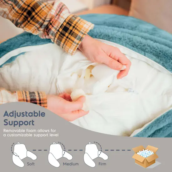 Nestl Fur Reading Pillow with Laptop Lap Desk Stone Blue {3}