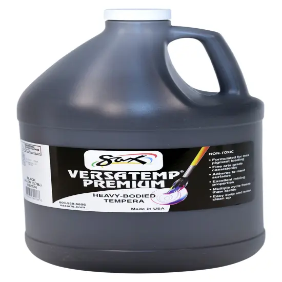 Sax Versatemp Premium Heavy-Bodied Tempera Paint, 1 Gallon, Black {1}