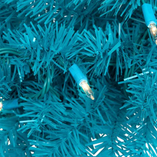 Northlight Pre-Lit Artificial Pine Christmas Wreath - 24" - Turquoise - Clear Lights Blue {5}