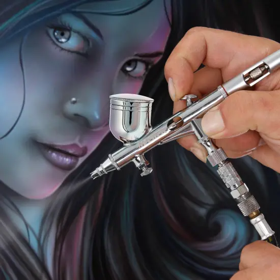 Master High Precision G43 Dual-Action Gravity Feed Airbrush, 0.2 mm Tip, 1/3 oz Bowl Cup, Air Control {6}