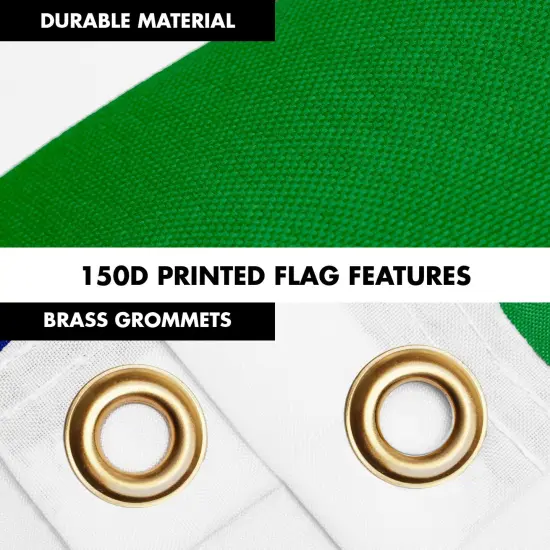 G128 Combo Pack: 6 Ft Tangle Free Aluminum Spinning Flagpole (White) & Lesotho Basotho Flag 3x5 Ft, LiteWeave Pro Series Printed 150D Polyester | Pole with Flag Included {4}