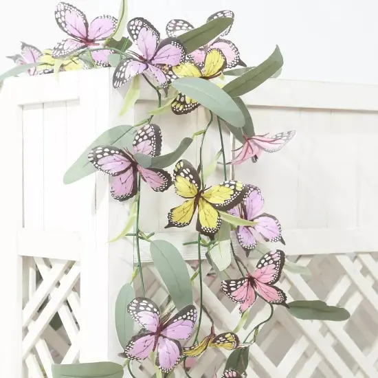 3 pcs Assorted Faux Butterfly Flowers Garlands Willow Greenery Leaves Party {3}