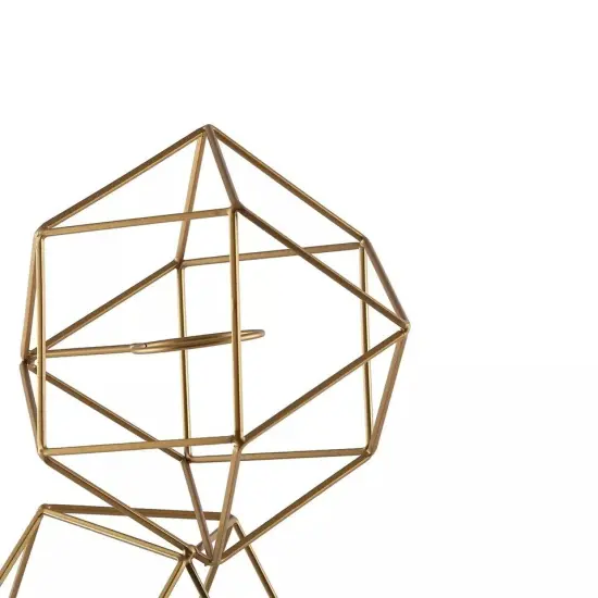 25.5" tall Gold Jointed Geometric Stand Glass Votive Candle Holders Centerpieces {1}