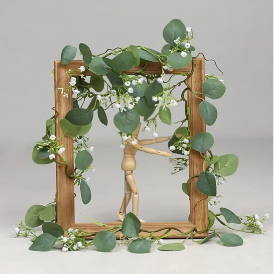 Artificial Eucalyptus Garland 4 Pack, Spring Faux Babys Breath Flowers Gypsophila Vine 5.57Ft, Real Touch Hanging for Wedding Arch Party Home Decor DIY {5}