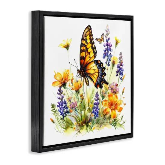 Stupell Industries Butterfly Wings Garden Floater Framed Canvas Wall Art Design by LSR Design Studio {3}