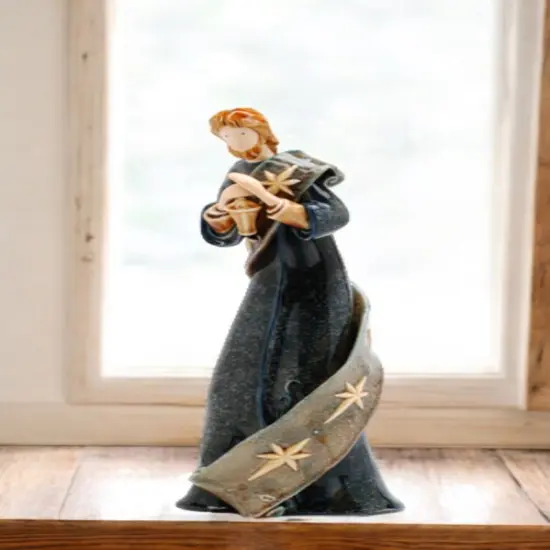 Ceramic Tall Joseph Figurine, Nativity Piece, Religious Decor, Religious Gift {2}