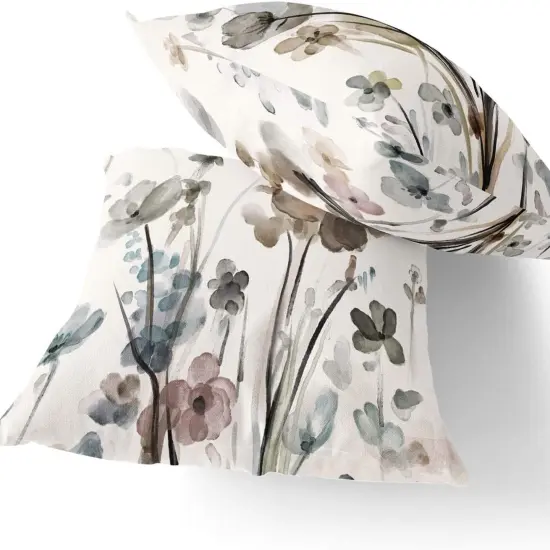 Flower Throw Pillow Covers 18x18 Set of 2, Flowers Pillow Cushion Cases, Modern Decorative Square Pillowcases for Sofa Couch Bedroom Living Room Car {4}