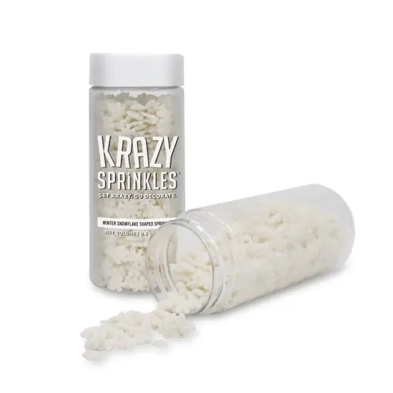 Krazy Sprinkles - Winter Snowflakes (1/2 Cup, 1x Jar) for Cakes, Ice Cream & Cookies {2}