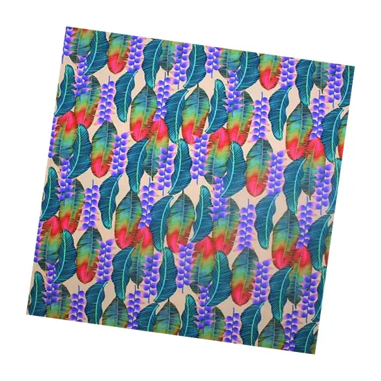 Floating Leaves Printed Spandex Fabric {3}