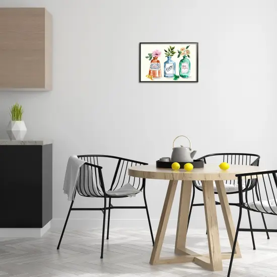 Stupell Industries Floral Alcohol Bottles Framed Giclee Wall Art Design by Kate Eldridge {8}