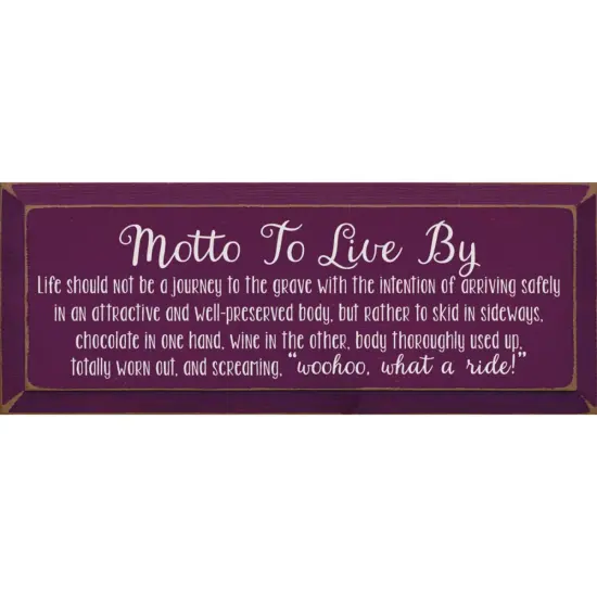 Solid Knotty Pine Wall Art, Chocolate-Wine Quote, Motivational Decor Purple-White {1}
