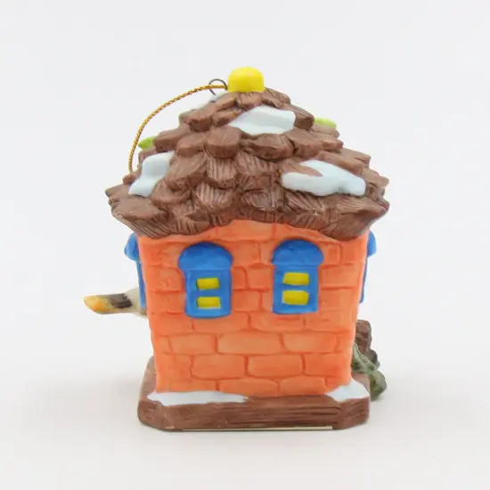 Ceramic Chickadee Bird with Birdhouse Light Cover Ornament, Home Decor, Christmas Decor, Gift for Bird Watcher, Gift for Her {3}