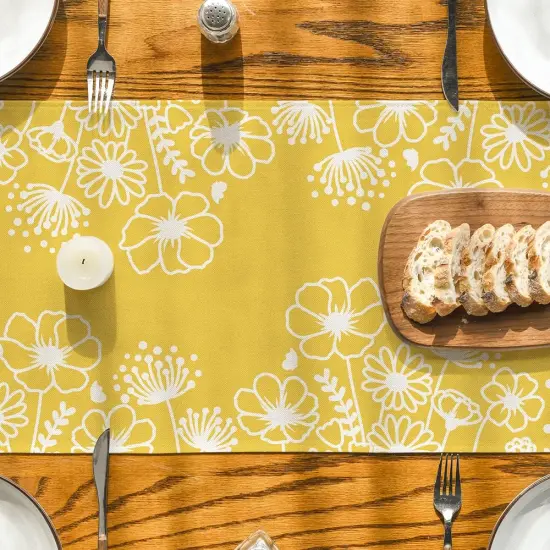 Bloom Flowers & Butterfly Table Runner &ndash; Seasonal Spring & Holiday D&eacute;cor for Dining & Kitchen Blue {4}