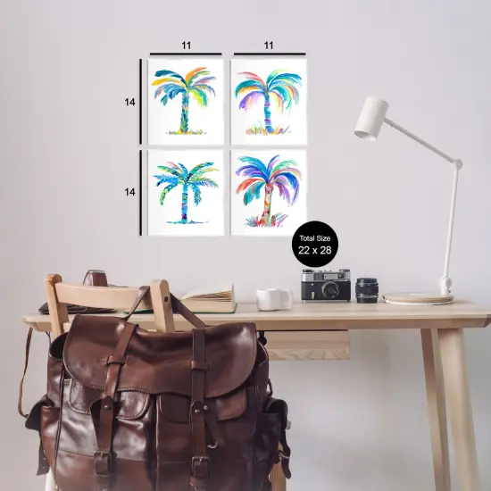 Stupell Industries Bold Blue Palms 4pc Wall Plaque Art Set Design by Julie DeRice {3}