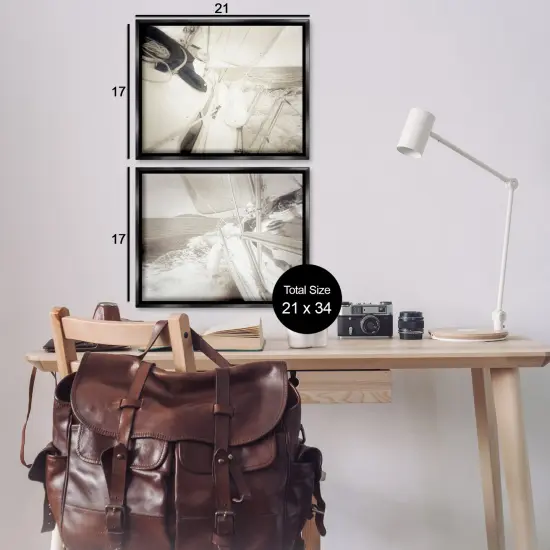 Stupell Industries Sailing Clear Summer Day 2pc Floater Framed Canvas Wall Art Set Design by Graffi*tee Studios {3}